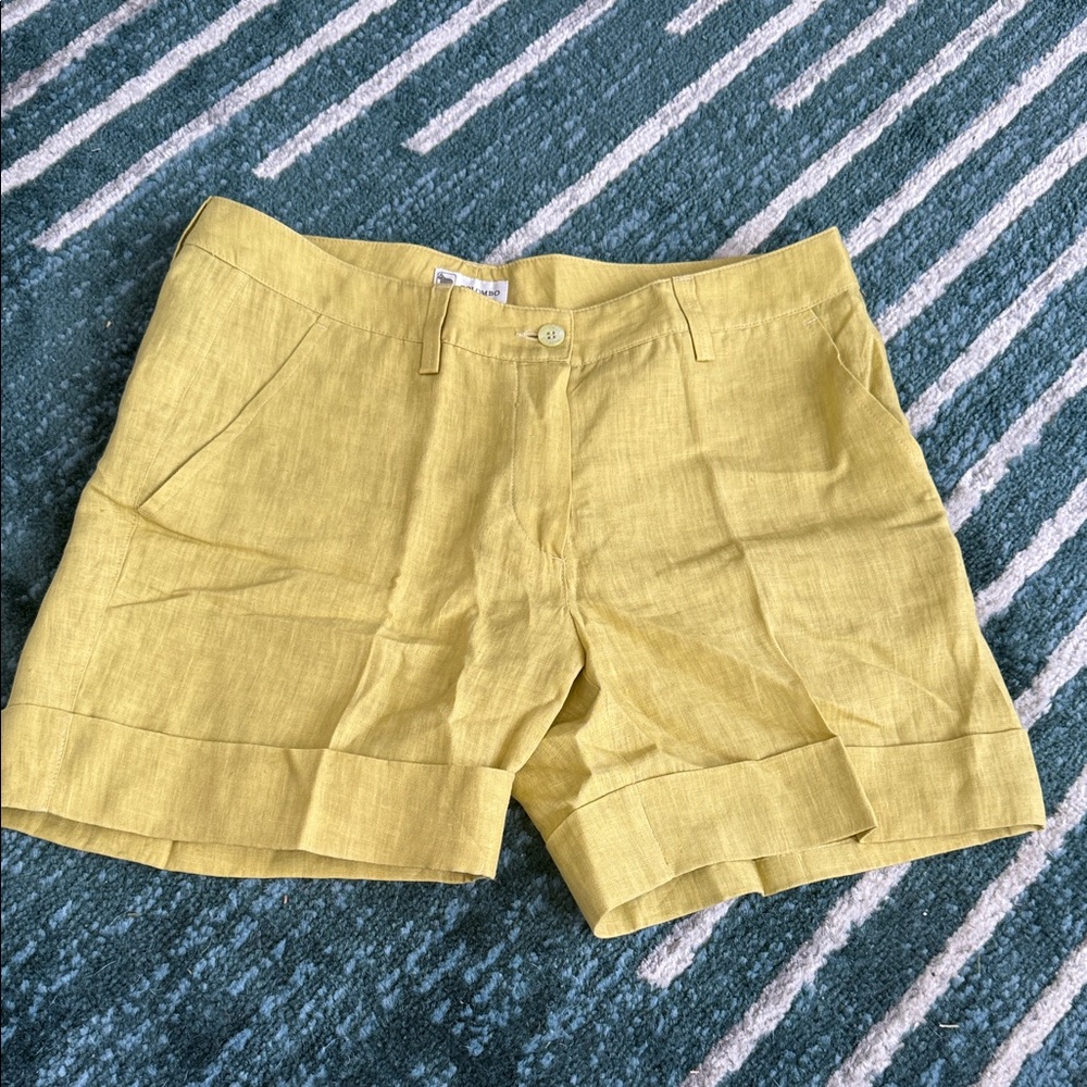 Colombo Yellow Linen Shorts